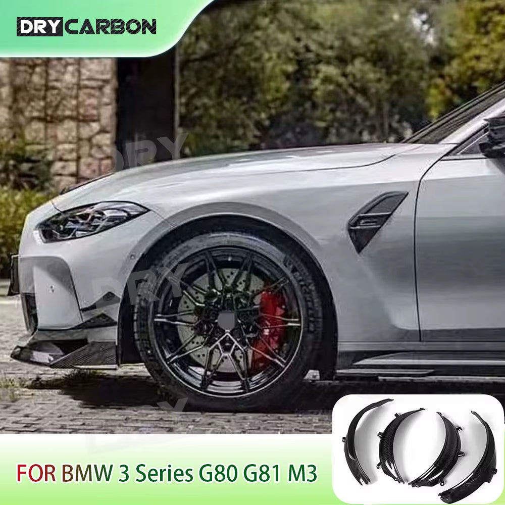 Fiber Front Rear Bumper Side Fender Trim Cover Side Spats Wheel Arch Trim for BMW 3 Series M3 G80 G81 2021+