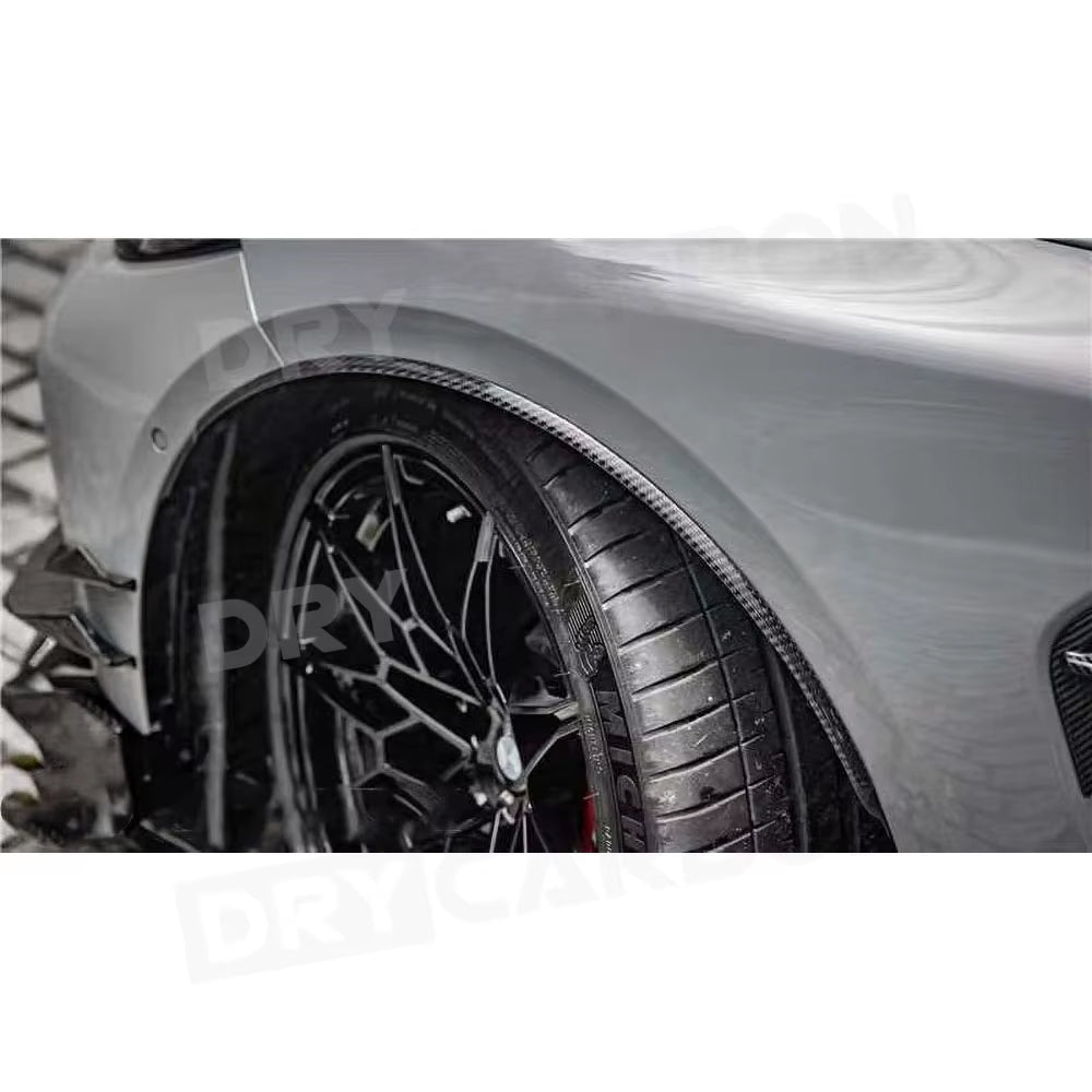 Fiber Front Rear Bumper Side Fender Trim Cover Side Spats Wheel Arch Trim for BMW 3 Series M3 G80 G81 2021+