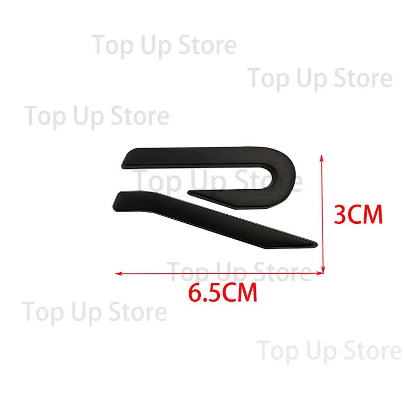 6.5CM*3CM,3D Metal R Logo Letter Decal Suitable for New R Car Logo, Golf 8, Modified R Tail Logo Decorative Sticker