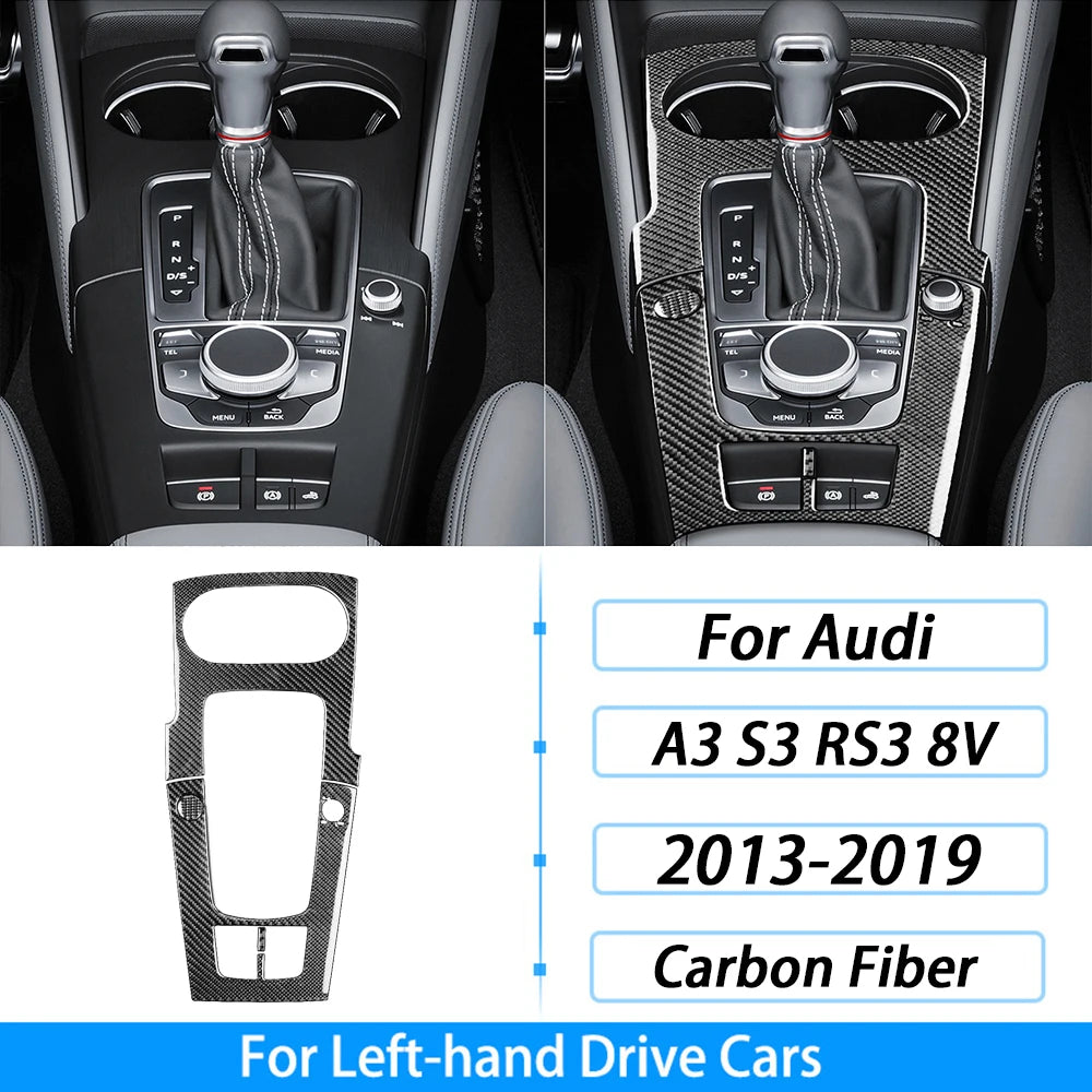 For Audi A3 S3 RS3 8V 2013-2019 Accessories Carbon Fiber Center Console Dashboard Air Vent Panel Trim Set Car Interior Sticker
