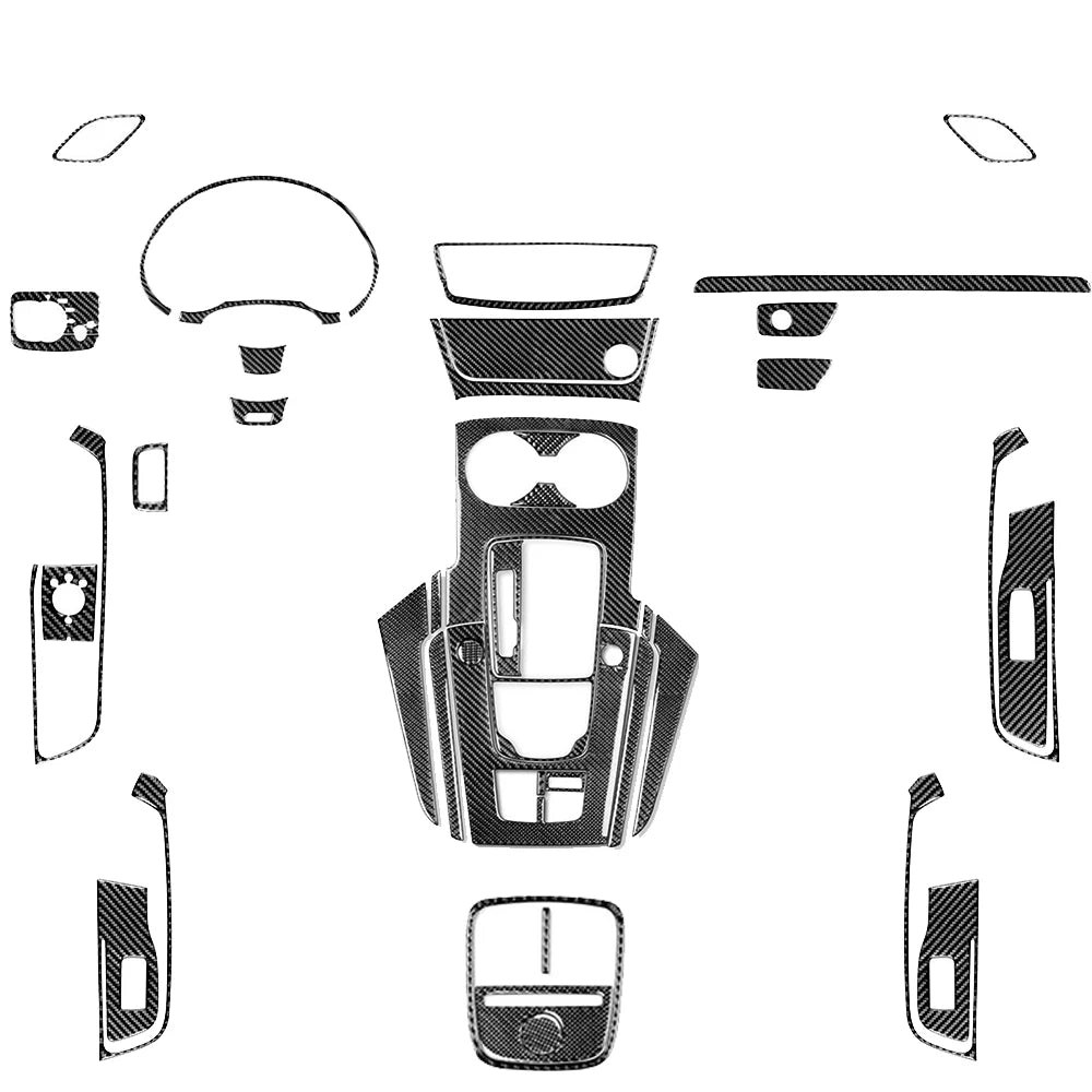 For Audi A3 S3 RS3 8V 2013-2019 Accessories Carbon Fiber Center Console Dashboard Air Vent Panel Trim Set Car Interior Sticker