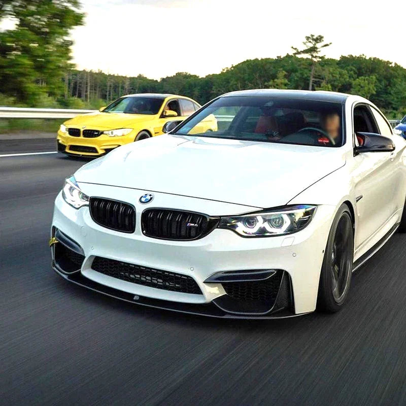 4Pcs 2012 to 2018 for BMW 3 Series F30 Look M3 Style Car Front Lip Bumper Diffuser Splitter Body Kit Glossy Black Carbon Look