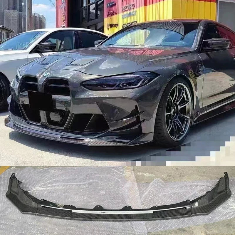 For BMW G80 G82 M3 M4 2021 2022 V Style Front Body Kit Real Carbon Fiber Car Bumper Spoiler Diffuser Splitter Lip Exterior Parts