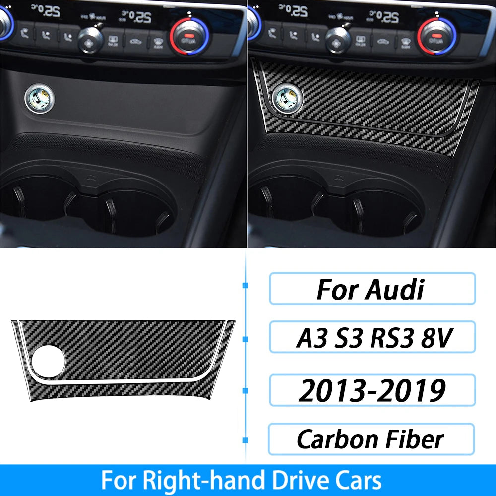 For Audi A3 S3 RS3 8V 2013-2019 Accessories Carbon Fiber Center Console Dashboard Air Vent Panel Trim Set Car Interior Sticker