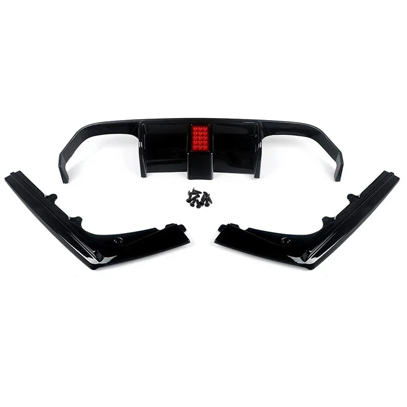3X 2013 to 2018 for BMW 3 Series F30 Dedicated M3 Style Rear Bumper Lip Led Brake Light Diffuser Glossy Black Carbon Fiber Look