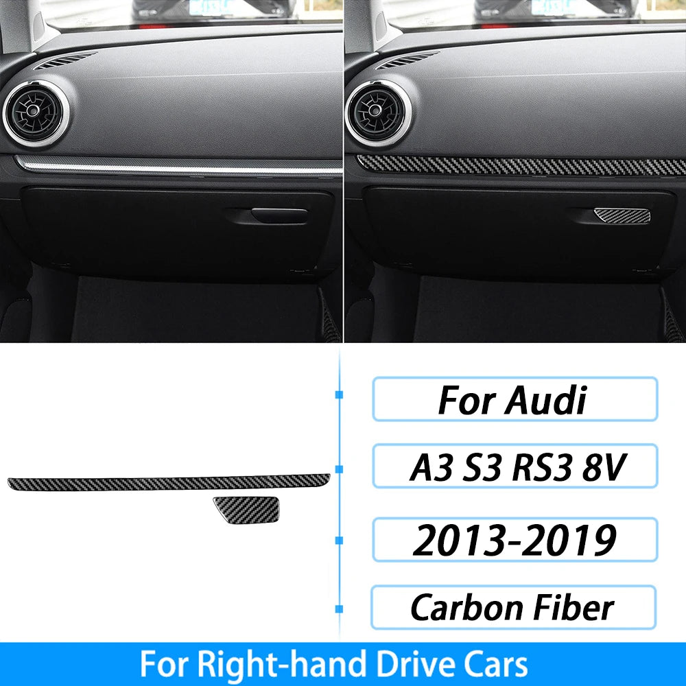 For Audi A3 S3 RS3 8V 2013-2019 Accessories Carbon Fiber Center Console Dashboard Air Vent Panel Trim Set Car Interior Sticker