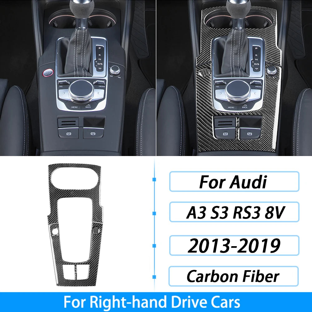 For Audi A3 S3 RS3 8V 2013-2019 Accessories Carbon Fiber Center Console Dashboard Air Vent Panel Trim Set Car Interior Sticker