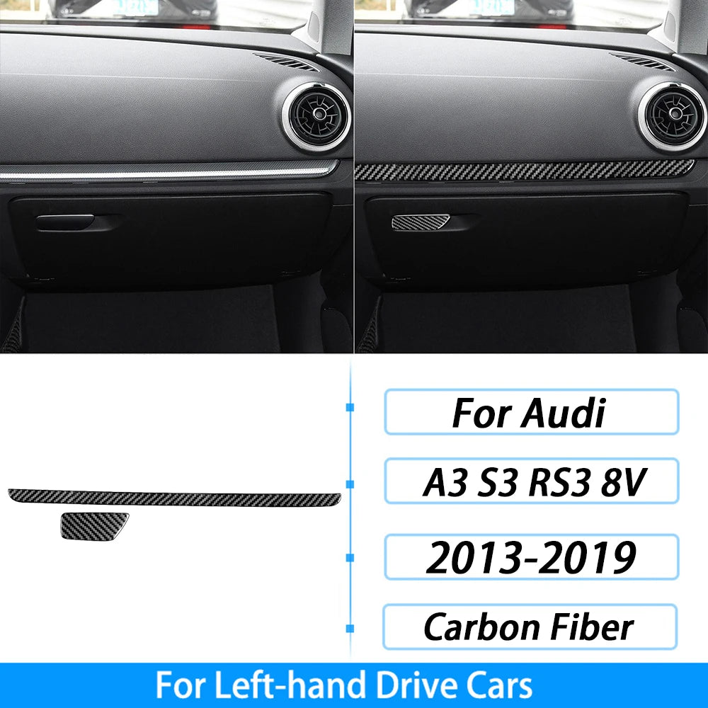 For Audi A3 S3 RS3 8V 2013-2019 Accessories Carbon Fiber Center Console Dashboard Air Vent Panel Trim Set Car Interior Sticker