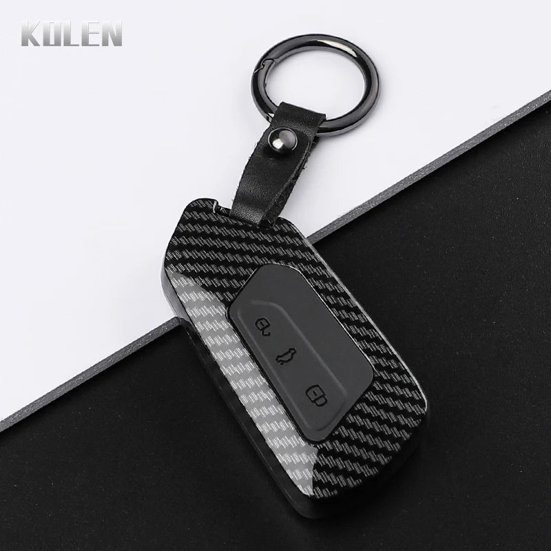 ABS Carbon Fiber Style Car Key Case Cover for VW Volkswagen Golf 8 MK8 GTI GTD R ID3 ID4 Cupra Skoda Octavia A8 Seat Leon MK4