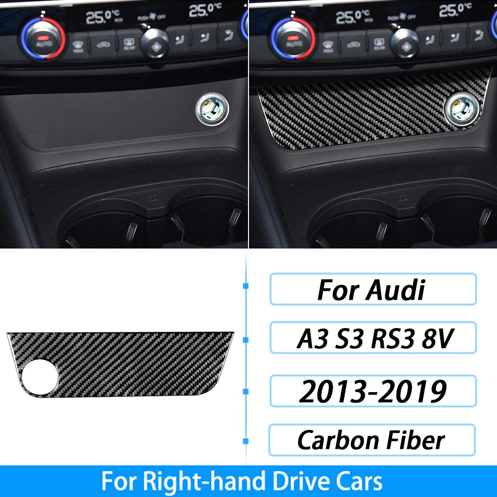 For Audi A3 S3 RS3 8V 2013-2019 Accessories Carbon Fiber Center Console Dashboard Air Vent Panel Trim Set Car Interior Sticker