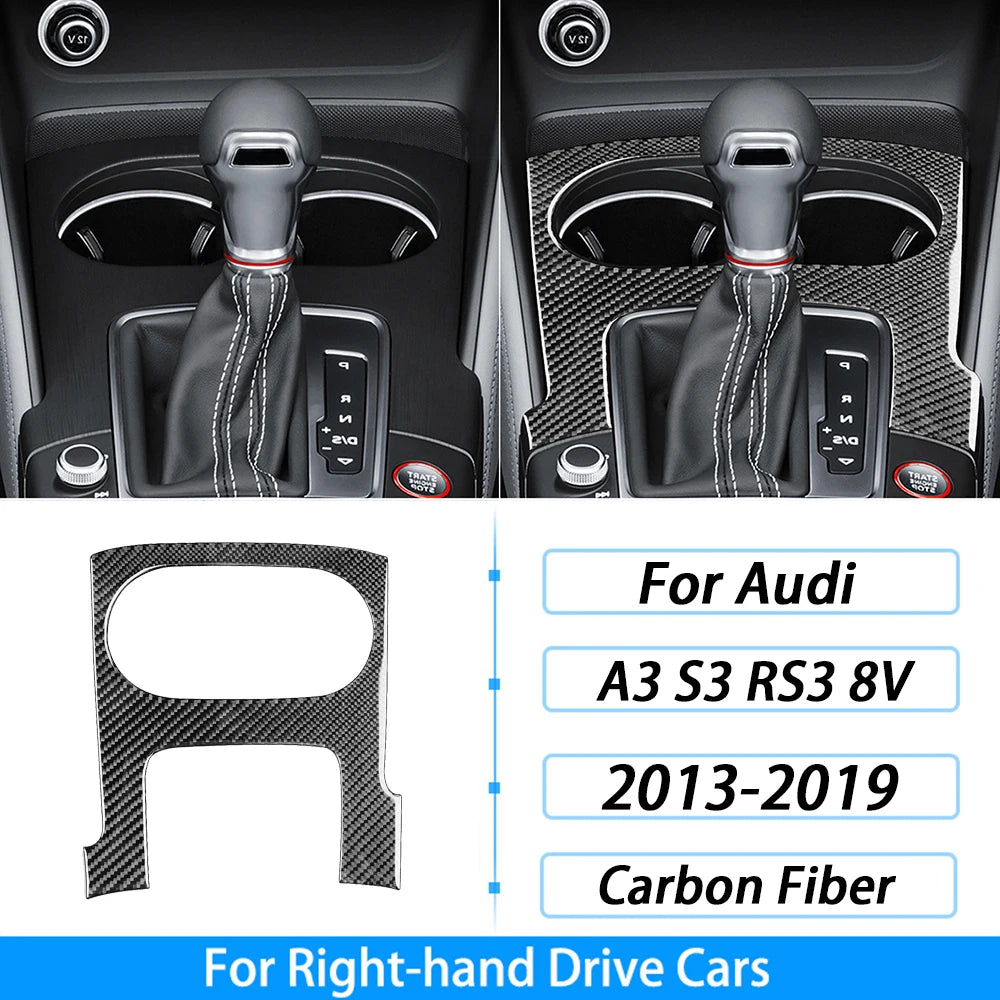 For Audi A3 S3 RS3 8V 2013-2019 Accessories Carbon Fiber Center Console Dashboard Air Vent Panel Trim Set Car Interior Sticker