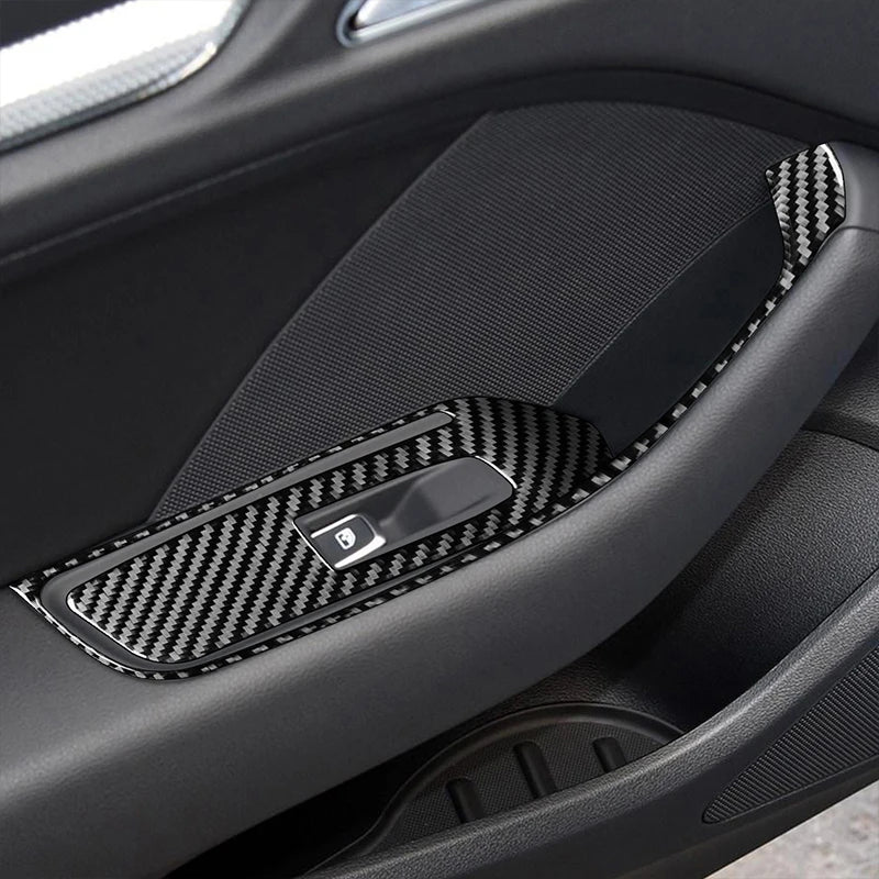For Audi A3 S3 RS3 8V 2013-2019 Accessories Carbon Fiber Center Console Dashboard Air Vent Panel Trim Set Car Interior Sticker