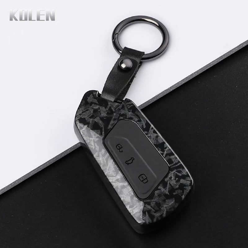 ABS Carbon Fiber Style Car Key Case Cover for VW Volkswagen Golf 8 MK8 GTI GTD R ID3 ID4 Cupra Skoda Octavia A8 Seat Leon MK4