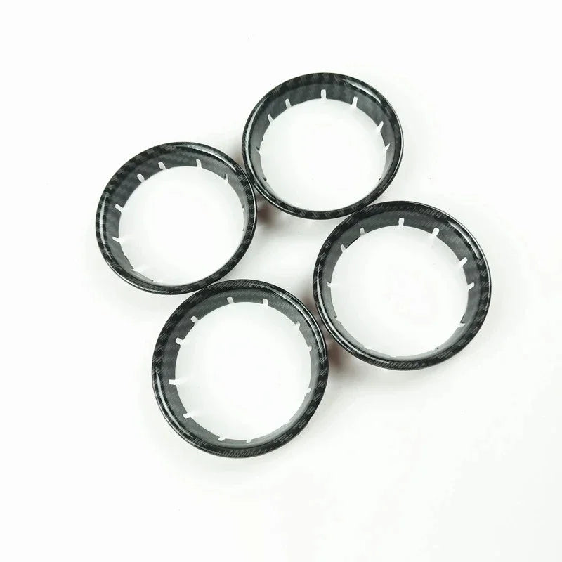 For Audi A3 8V RS3 2016-2019 Carbon Fiber Color Interior Air Vent Circles Center Console Air Conditioning Frame Cover Trim