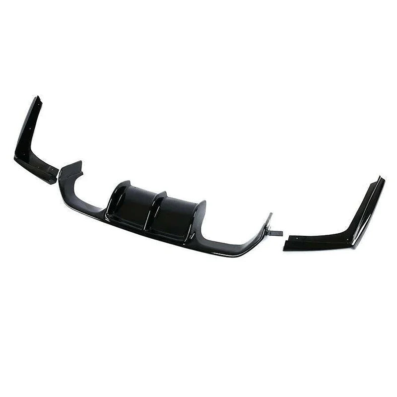 3X 2013 to 2018 for BMW 3 Series F30 Dedicated M3 Style Rear Bumper Lip Led Brake Light Diffuser Glossy Black Carbon Fiber Look