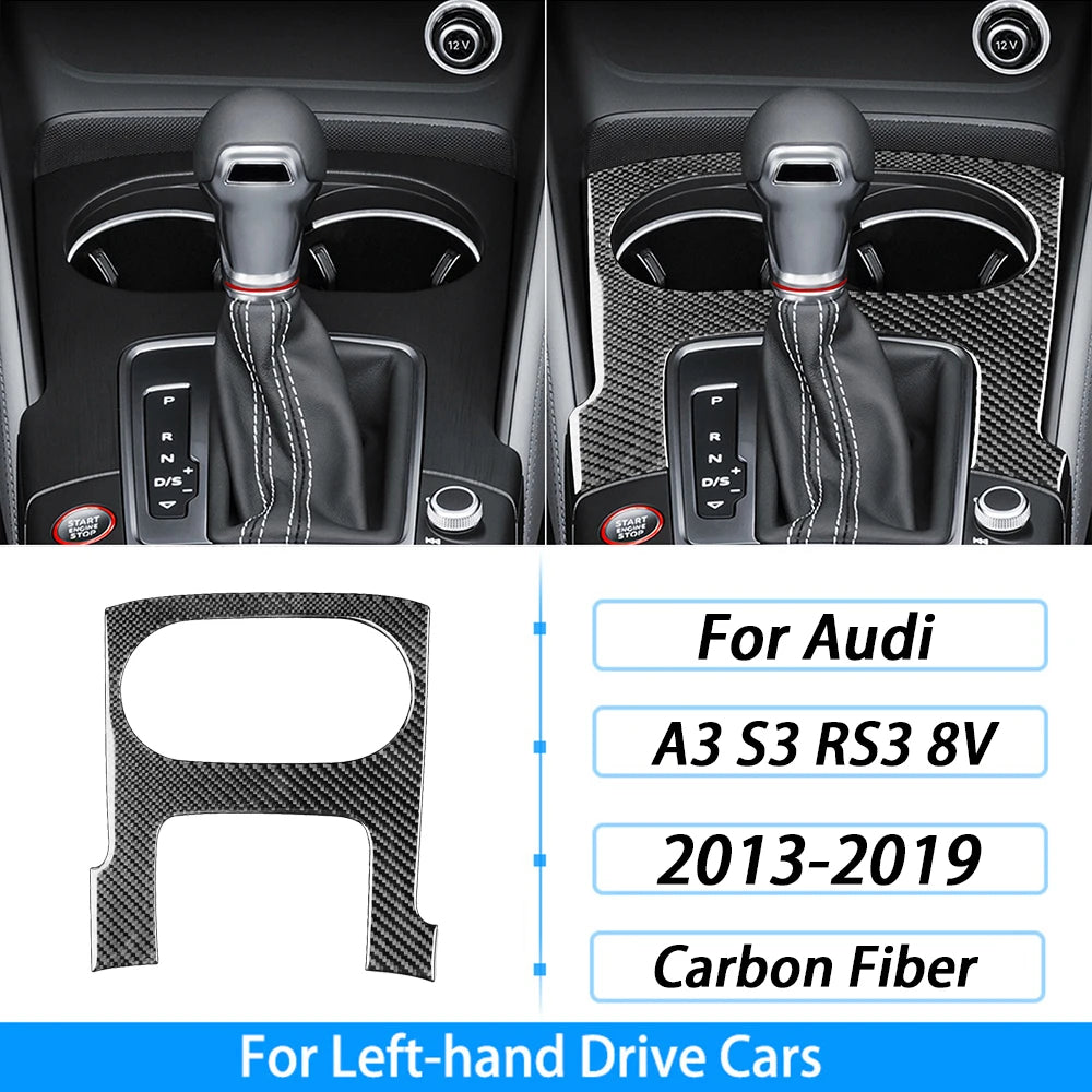 For Audi A3 S3 RS3 8V 2013-2019 Accessories Carbon Fiber Center Console Dashboard Air Vent Panel Trim Set Car Interior Sticker