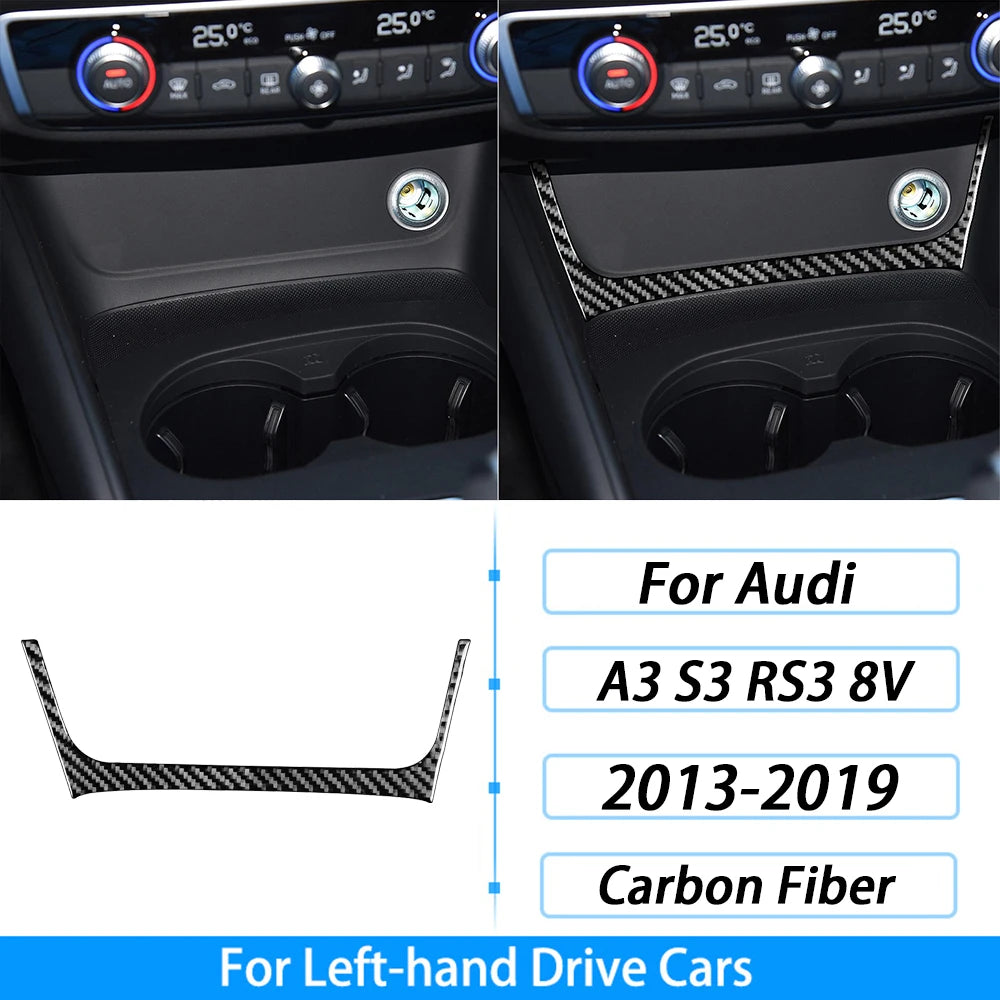 For Audi A3 S3 RS3 8V 2013-2019 Accessories Carbon Fiber Center Console Dashboard Air Vent Panel Trim Set Car Interior Sticker