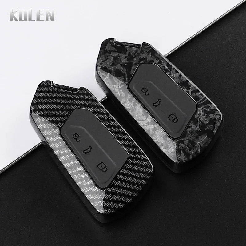 ABS Carbon Fiber Style Car Key Case Cover for VW Volkswagen Golf 8 MK8 GTI GTD R ID3 ID4 Cupra Skoda Octavia A8 Seat Leon MK4