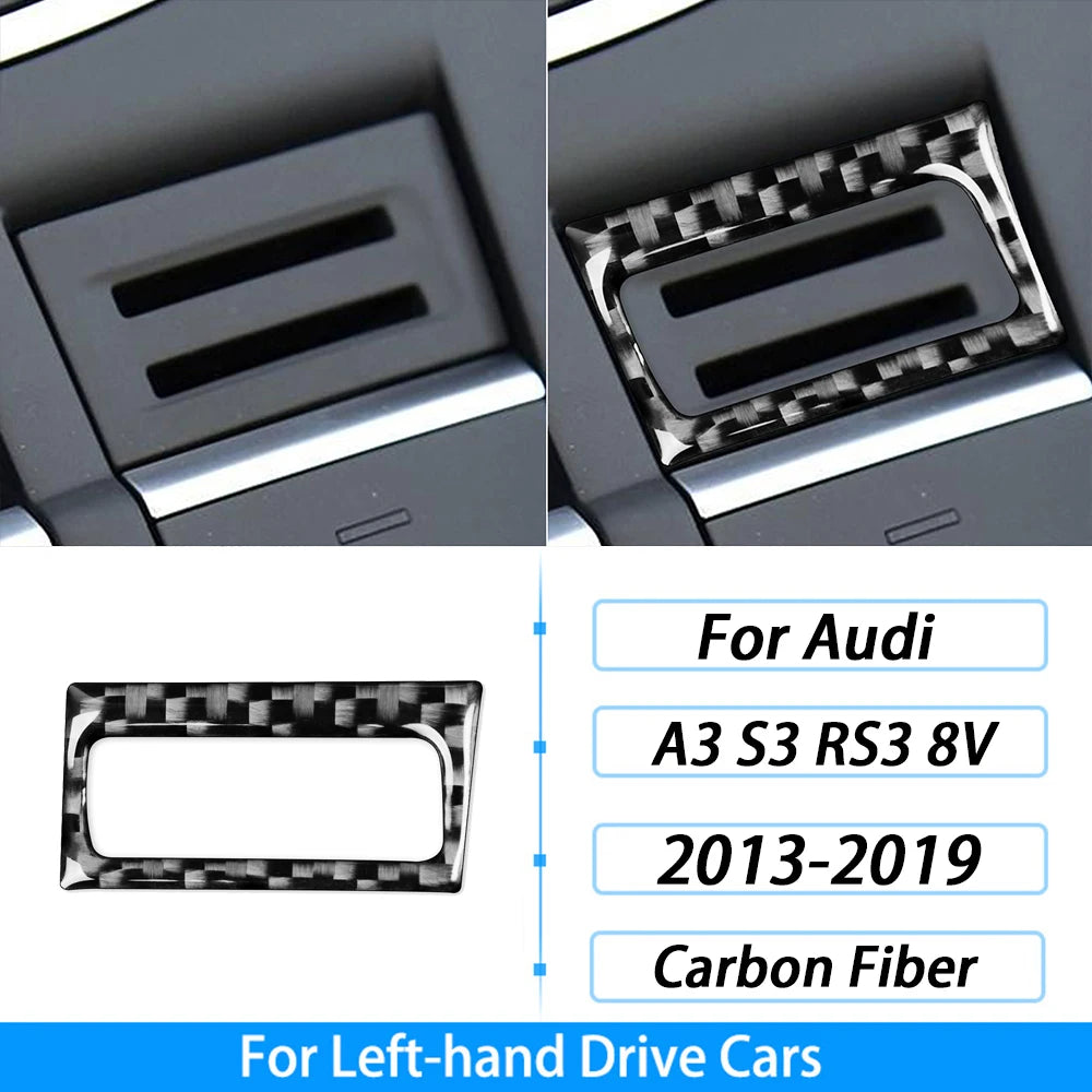 For Audi A3 S3 RS3 8V 2013-2019 Accessories Carbon Fiber Center Console Dashboard Air Vent Panel Trim Set Car Interior Sticker