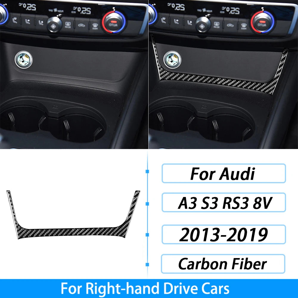 For Audi A3 S3 RS3 8V 2013-2019 Accessories Carbon Fiber Center Console Dashboard Air Vent Panel Trim Set Car Interior Sticker