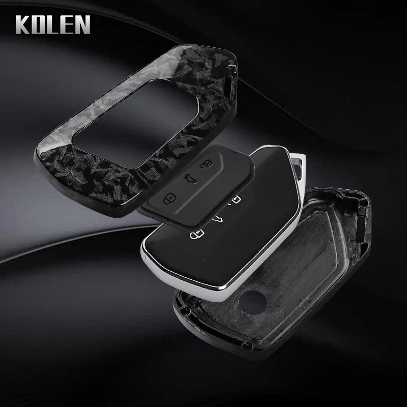 ABS Carbon Fiber Style Car Key Case Cover for VW Volkswagen Golf 8 MK8 GTI GTD R ID3 ID4 Cupra Skoda Octavia A8 Seat Leon MK4