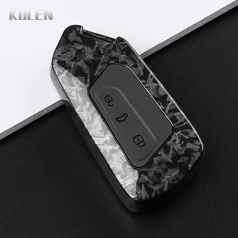 ABS Carbon Fiber Style Car Key Case Cover for VW Volkswagen Golf 8 MK8 GTI GTD R ID3 ID4 Cupra Skoda Octavia A8 Seat Leon MK4