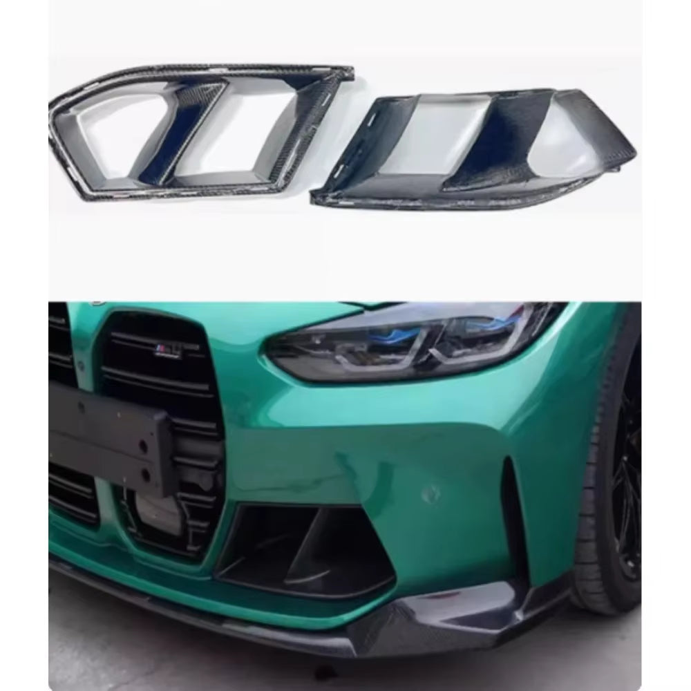 For BMW G80 M3 G82 G83 M4 2021+ Dry Carbon Fibre Front Bumper Air Inlet Grille Decoration Air Vents Body Kits