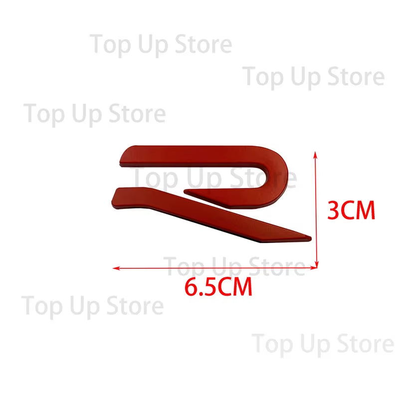 6.5CM*3CM，3D Metal R Logo Letter Decal Suitable for New R Car Logo, Golf 8, Modified R Tail Logo Decorative Sticker