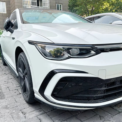 For VW Golf MK8 2020-2024 GTI GTD GTE R R-LINE TSI TDI Front Headlight Eyelids Eyebrow Splitter Stickers Cover ABS Accessories