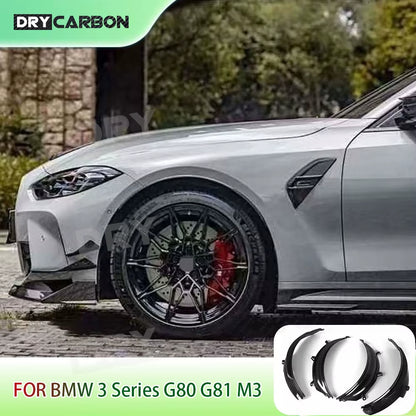 Fiber Front Rear Bumper Side Fender Trim Cover Side Spats Wheel Arch Trim for BMW 3 Series M3 G80 G81 2021+