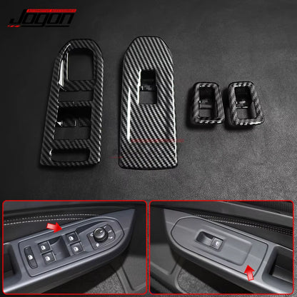 For Volkswagen for VW Golf 8 GTI R GTE GTD MK8 2020-2021Carbon Look Car Side Door Armrest Window Lift Switch Button Cover Trim