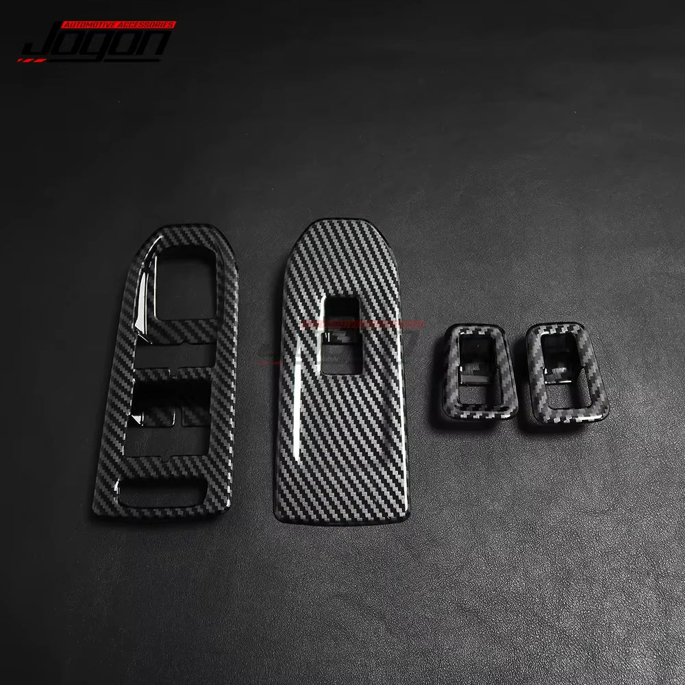 For Volkswagen for VW Golf 8 GTI R GTE GTD MK8 2020-2021Carbon Look Car Side Door Armrest Window Lift Switch Button Cover Trim