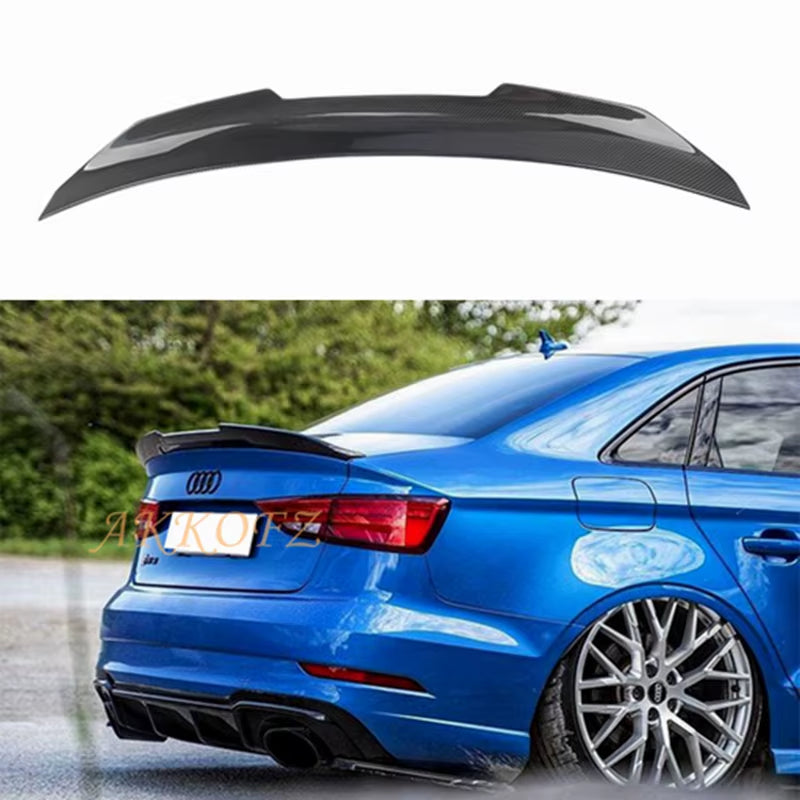 For AUDI A3 S3 RS3 Limousine 8V Sedan 2013-2020 PSM Style Carbon Fiber Rear Spoiler Trunk Wing FRP Forged Carbon