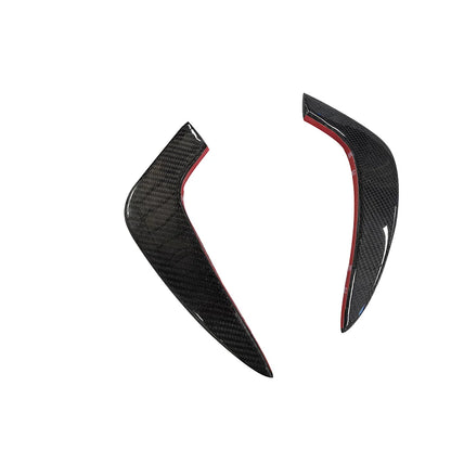 2 Piece Real Carbon Fiber Front Bumper Canard for Audi RS3 Front Bumper Lip Fin Splitter Spoiler Canard Bodykit FRP