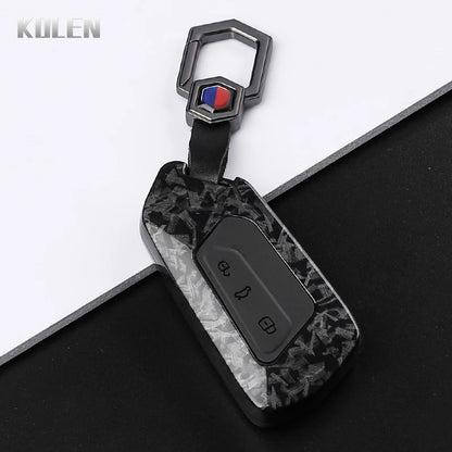 ABS Carbon Fiber Style Car Key Case Cover for VW Volkswagen Golf 8 MK8 GTI GTD R ID3 ID4 Cupra Skoda Octavia A8 Seat Leon MK4