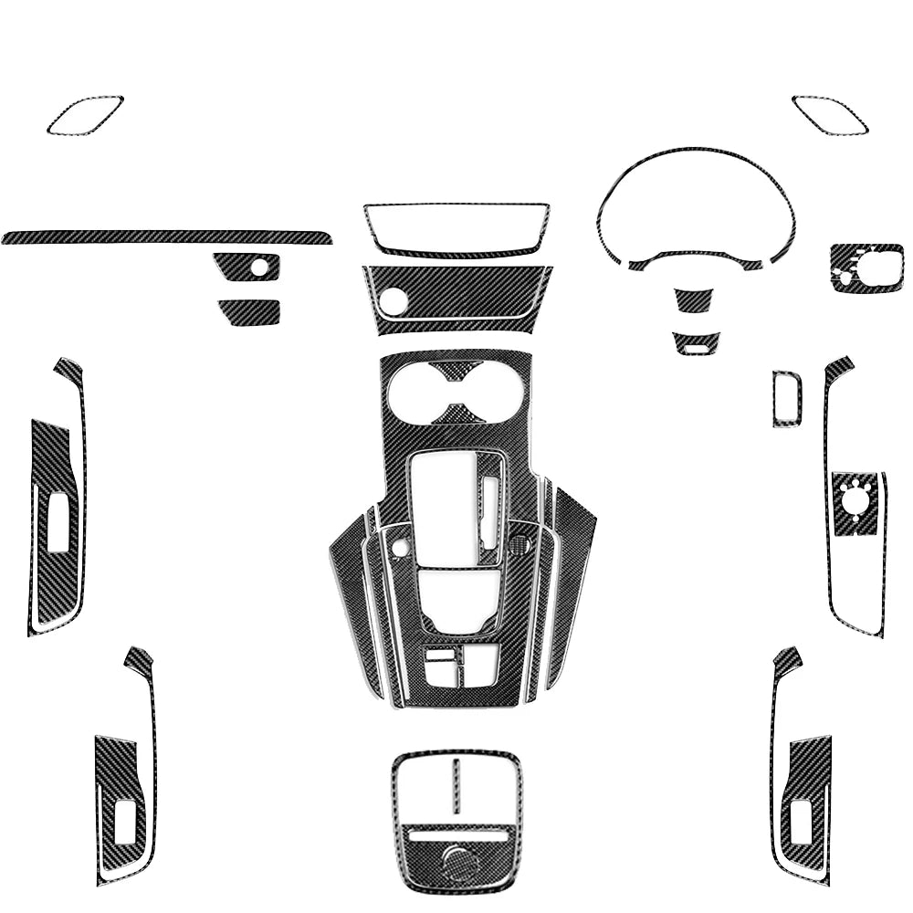 For Audi A3 S3 RS3 8V 2013-2019 Accessories Carbon Fiber Center Console Dashboard Air Vent Panel Trim Set Car Interior Sticker