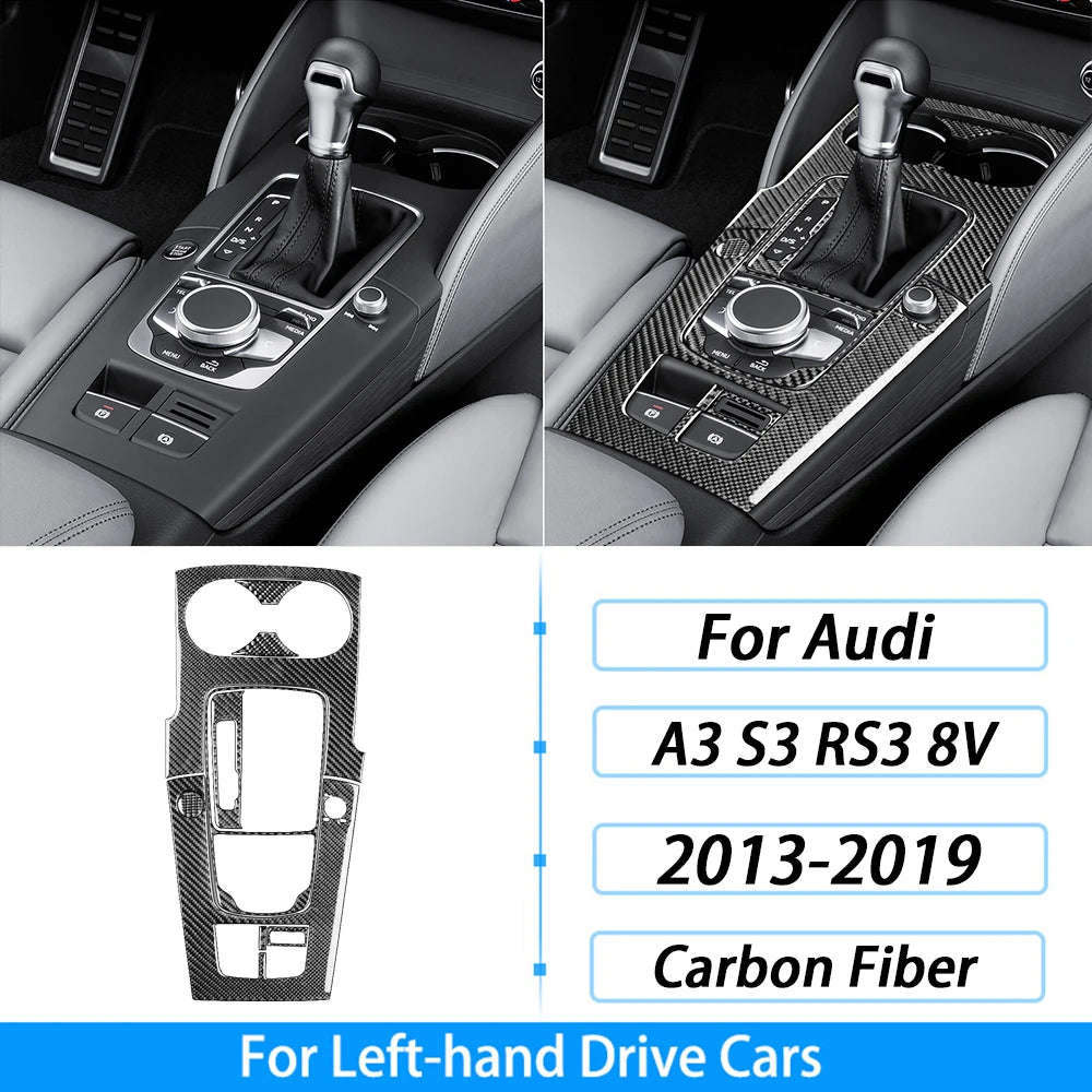For Audi A3 S3 RS3 8V 2013-2019 Accessories Carbon Fiber Center Console Dashboard Air Vent Panel Trim Set Car Interior Sticker