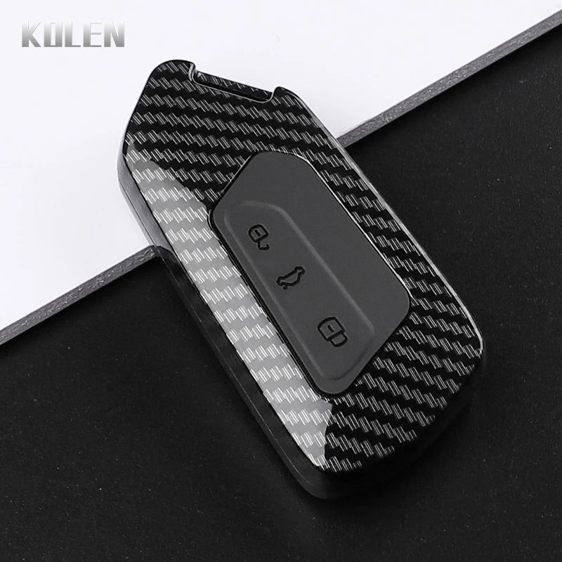 ABS Carbon Fiber Style Car Key Case Cover for VW Volkswagen Golf 8 MK8 GTI GTD R ID3 ID4 Cupra Skoda Octavia A8 Seat Leon MK4