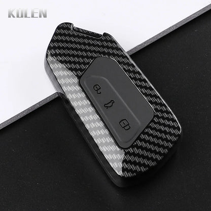 ABS Carbon Fiber Style Car Key Case Cover for VW Volkswagen Golf 8 MK8 GTI GTD R ID3 ID4 Cupra Skoda Octavia A8 Seat Leon MK4