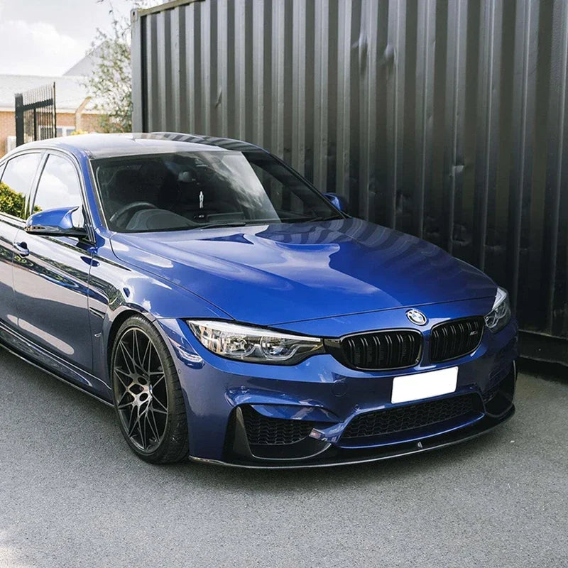 4Pcs 2012 to 2018 for BMW 3 Series F30 Look M3 Style Car Front Lip Bumper Diffuser Splitter Body Kit Glossy Black Carbon Look