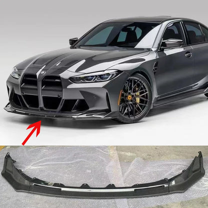 For BMW G80 G82 M3 M4 2021 2022 V Style Front Body Kit Real Carbon Fiber Car Bumper Spoiler Diffuser Splitter Lip Exterior Parts