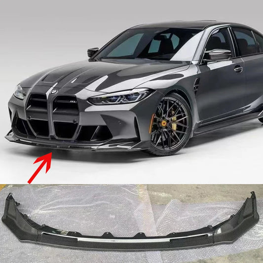 For BMW G80 G82 M3 M4 2021 2022 V Style Front Body Kit Real Carbon Fiber Car Bumper Spoiler Diffuser Splitter Lip Exterior Parts