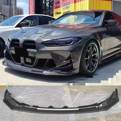 For BMW G80 G82 M3 M4 2021 2022 V Style Front Body Kit Real Carbon Fiber Car Bumper Spoiler Diffuser Splitter Lip Exterior Parts