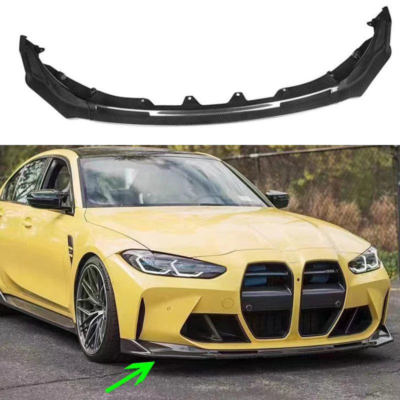 For BMW G80 G82 M3 M4 2021 2022 V Style Front Body Kit Real Carbon Fiber Car Bumper Spoiler Diffuser Splitter Lip Exterior Parts