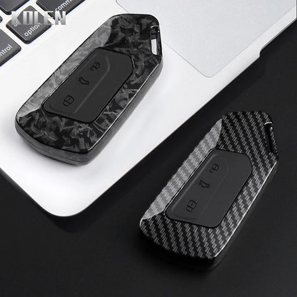 ABS Carbon Fiber Style Car Key Case Cover for VW Volkswagen Golf 8 MK8 GTI GTD R ID3 ID4 Cupra Skoda Octavia A8 Seat Leon MK4