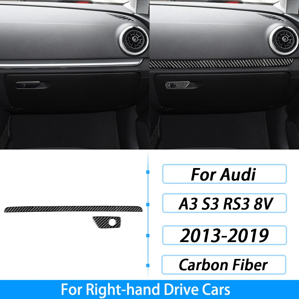 For Audi A3 S3 RS3 8V 2013-2019 Accessories Carbon Fiber Center Console Dashboard Air Vent Panel Trim Set Car Interior Sticker