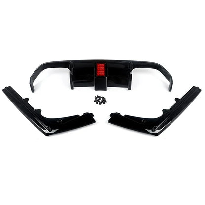 3X 2013 to 2018 for BMW 3 Series F30 Dedicated M3 Style Rear Bumper Lip Led Brake Light Diffuser Glossy Black Carbon Fiber Look