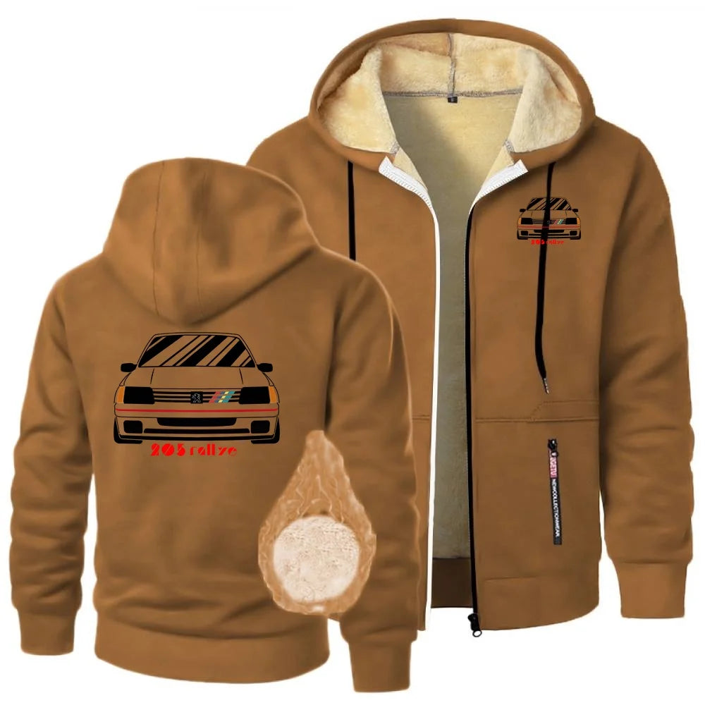 Wrc 205 Gti Car Rallye Racing Sportwear Lambswool Sweatshirt Men Women Hoodies Coats Winter Thick Jacket Adventure Youth Outwear