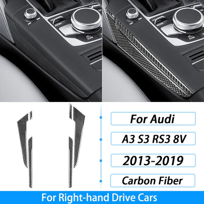 For Audi A3 S3 RS3 8V 2013-2019 Accessories Carbon Fiber Center Console Dashboard Air Vent Panel Trim Set Car Interior Sticker