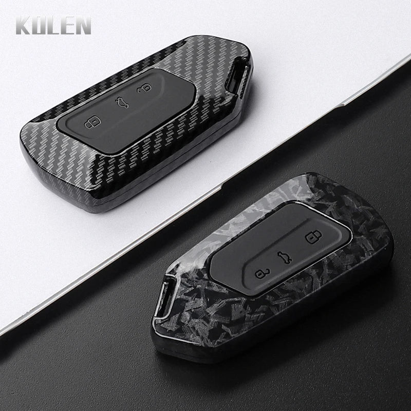 ABS Carbon Fiber Style Car Key Case Cover for VW Volkswagen Golf 8 MK8 GTI GTD R ID3 ID4 Cupra Skoda Octavia A8 Seat Leon MK4